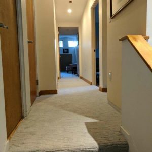 carpet with grey walls