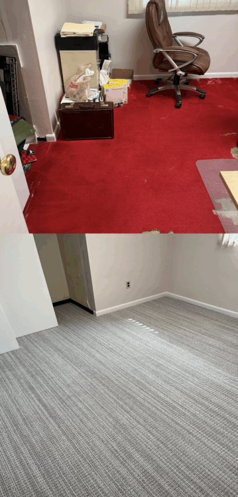 before and after office carpet